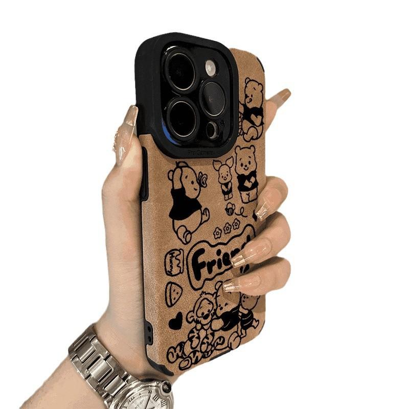 Винни Пух Подходит для IPhone16ProMax Чехол для IPhone Полностью Закрывающий Противоворсовый Мягкий Чехол Противоударный Защита от Отпечатков Пальцев