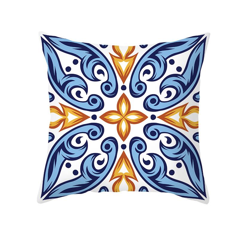 Наволочка для декоративной подушки с принтом Shopee Желтая и синяя Геометрическая В стиле середины века Ретро Абстрактная Декоративная подушка Наволочка для диванной подушки