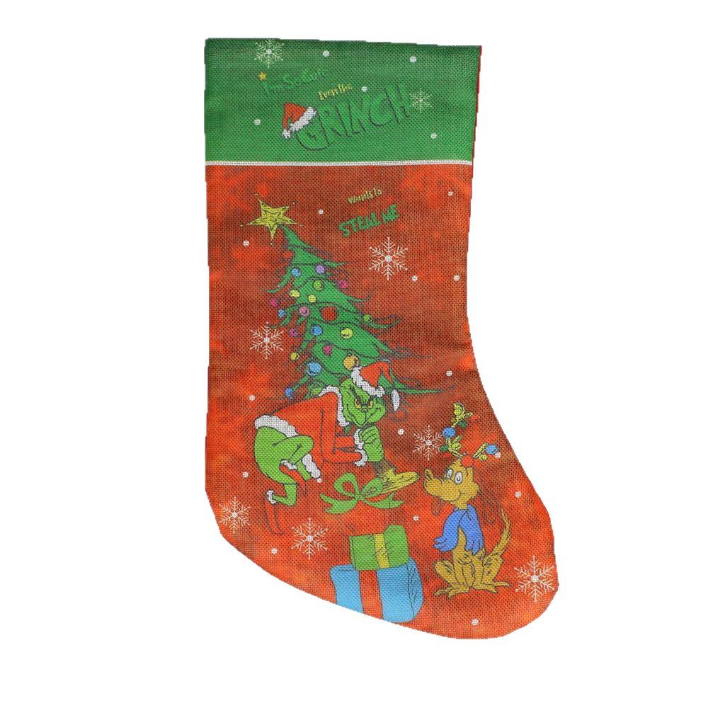 Christmas Stocking,Large Green Christmas Stockings Christmas Decorations For Family Holiday Party Decor