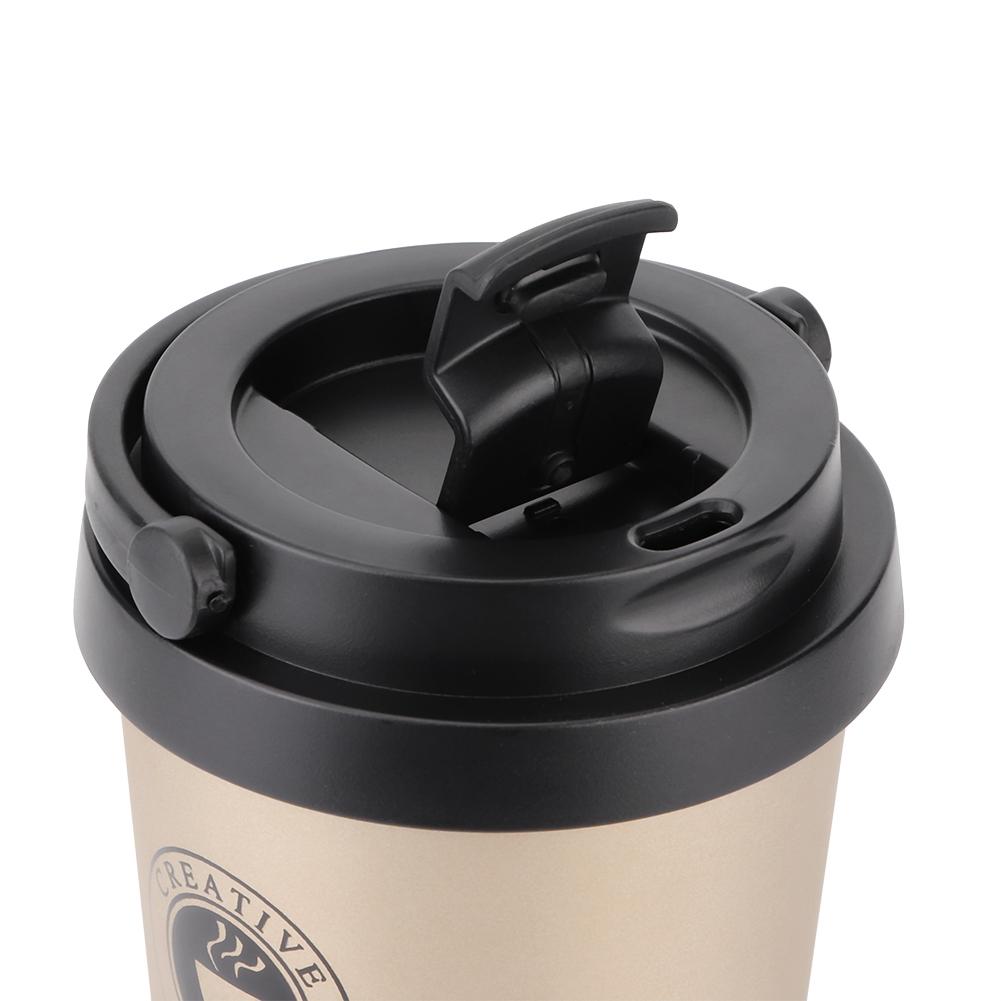 500 мл Чашка-термос из нержавеющей стали для автомобиля, матовая, портативная, для кофе, кружка, золотистая