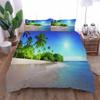 Bedding Set Beach With Coconut Trees 3D Print Bed Linen Quilt Soft Duvet Cover Sets Home Queen King Size Girl Kids Room Decor