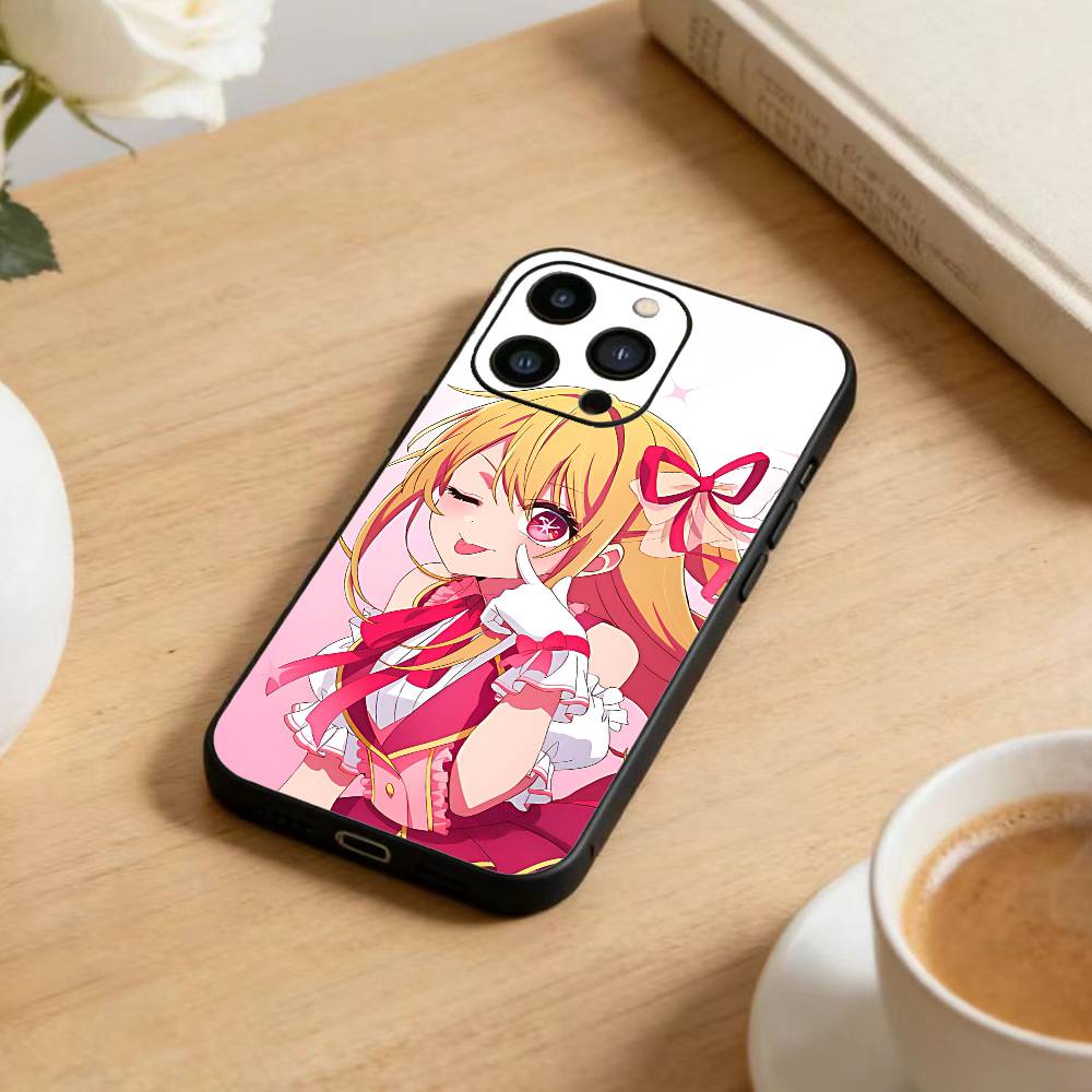 Чехол для телефона с аниме Oshi no Ko для iPhone 16, 15, 14, 13, 12, 17, Pro Max, Plus, силиконовый, черный