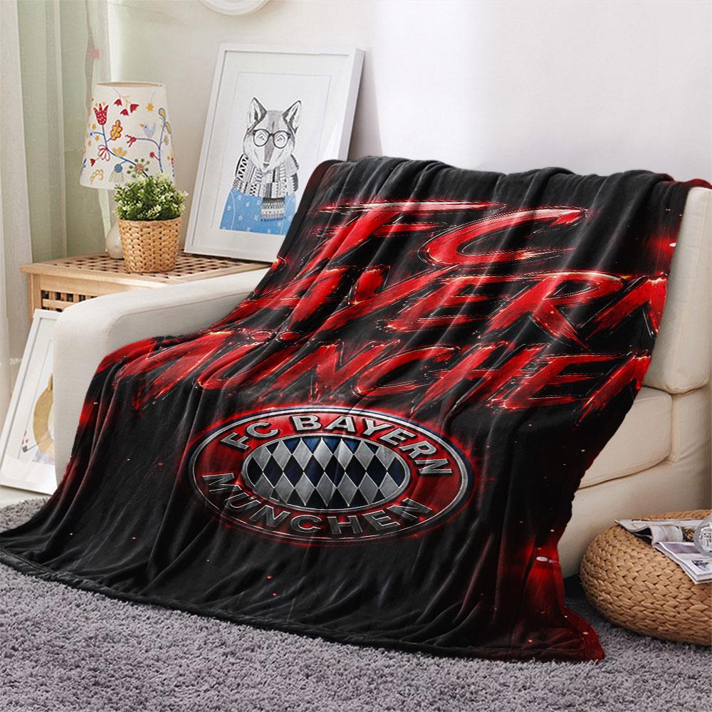 1PC FC Bayern Munich Patterned Flannel Blanket Suitable For All Seasons for Home Decor Warmth and Comfort Gifts Holiday Present