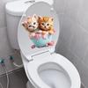 Милые наклейки на чашку с кошкой, водонепроницаемые наклейки для ванной комнаты, декор крышки унитаза для детской комнаты, съемный виниловый настенный арт