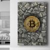 Абстрактная биткойн-стрит граффити холст картина красочный неоновый эффект биткойн-плакат с принтом вдохновляющий настенный художественный декор комнаты