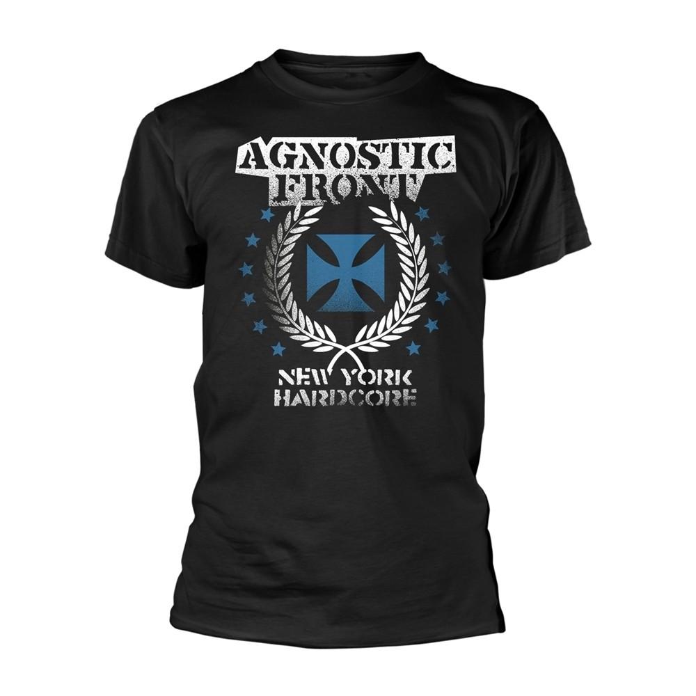 Agnostic Front Синий Железный Крест Официальная Футболка Мужская Унисекс