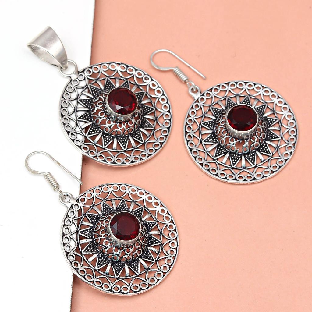 Подвеска гранат стерлинговое ювелирное изделие драгоценный камень позолоченный натуральный красный