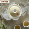 130ml Hand-painted Persimmon Apricot Yellow Gaiwan Aesthetic Tea Tureen Tea Bowl With Lid Kit Tea Maker Cover Bowl Craft Gift