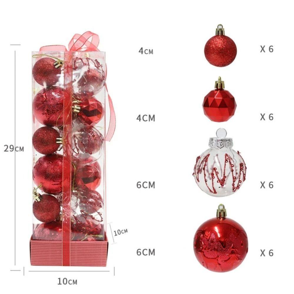 24pcs 4/6cm Christmas Ball Set Plastic Xmas Baubles Xmas Tree Hanging Pendant Christmas Decorations Gift Ball Xmas Ornament Ball