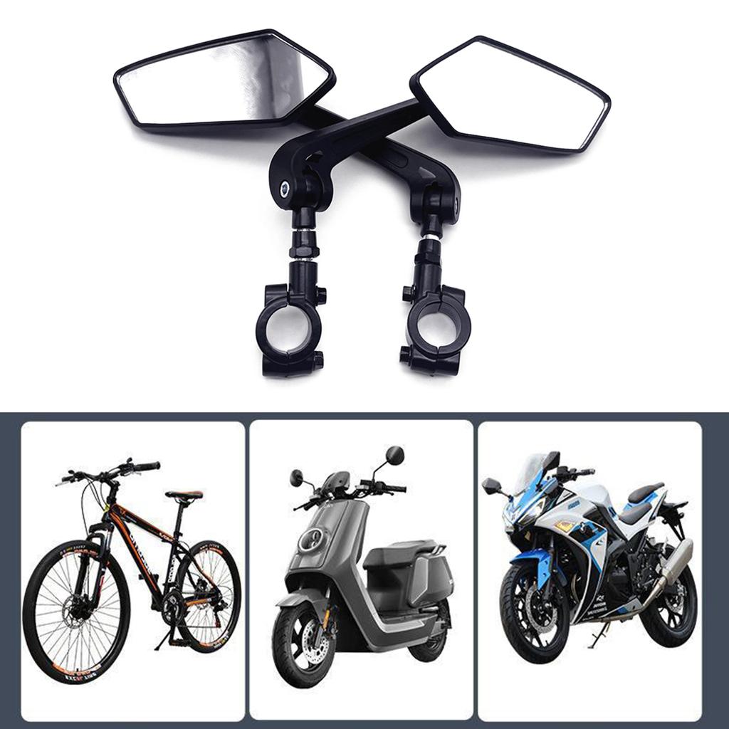 Винтажные мотоциклы, скутер, руль, выпуклое зеркало, черный, 22 мм, 7/8 дюйма, для ATV, скутера, велосипеда, универсальное выпуклое зеркало