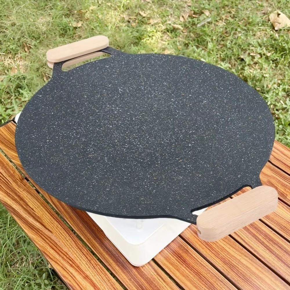 30/32/34/36/38cm Korean BBQ Grill Pan Round Shape Non-Stick Frying Pan Teppanyaki Pan  Home Picnic