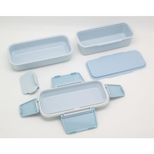 OSK PEANUTS EVERYDAY Lunch Box, Two-Tier, with Dividers, Blue [PCW-600S], Microwave-Safe, with Dividers