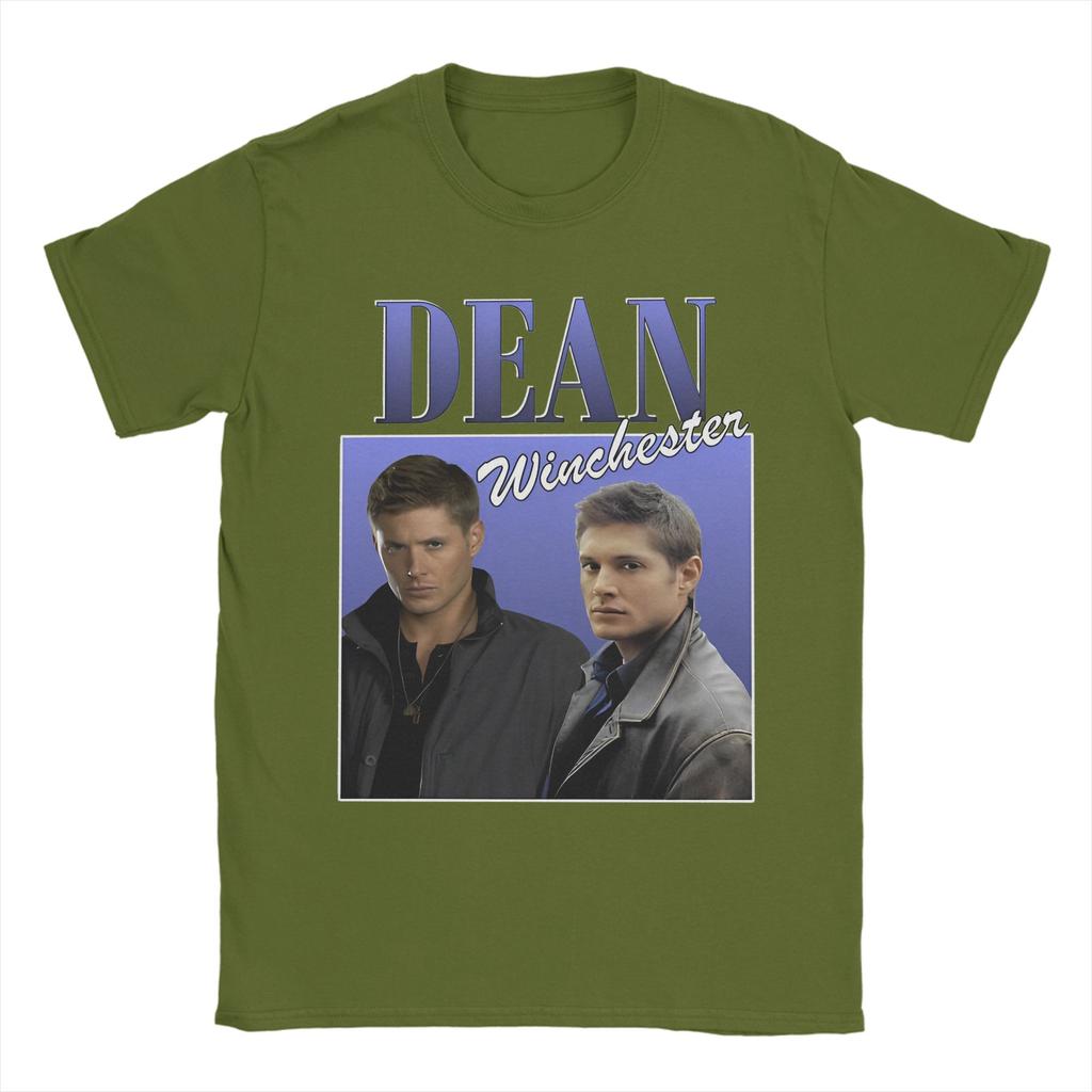 Футболка Dean Winchester из сериала Сверхъестественное, с круглым вырезом, с коротким рукавом, Топы, Рубашки, Фильм, Сериал, Хлопок, Летние Топы, Рубашки