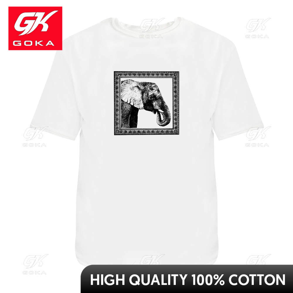 Elephant Portrait Unisexs Womens Cotton TShirts Cute Funny Vintage Graphic T Shirts