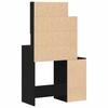 Makeup Table with Shelf Black Oak Look 80 x 35 x 132 cm