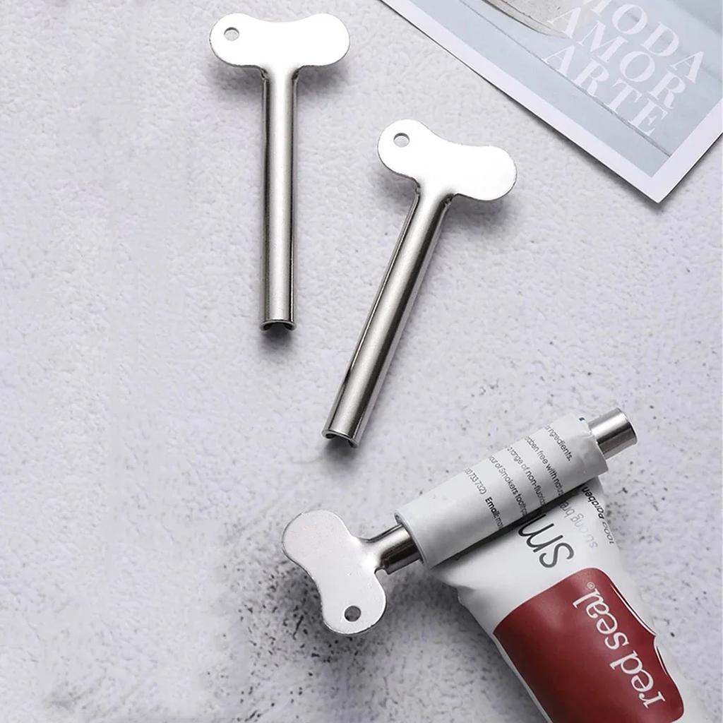 1pc Stainless Steel Toothpaste Tube Squeezers Metal Key Toothpaste Squeezers for Bathroom Hair Dye Cosmetic Tubes Squeezer