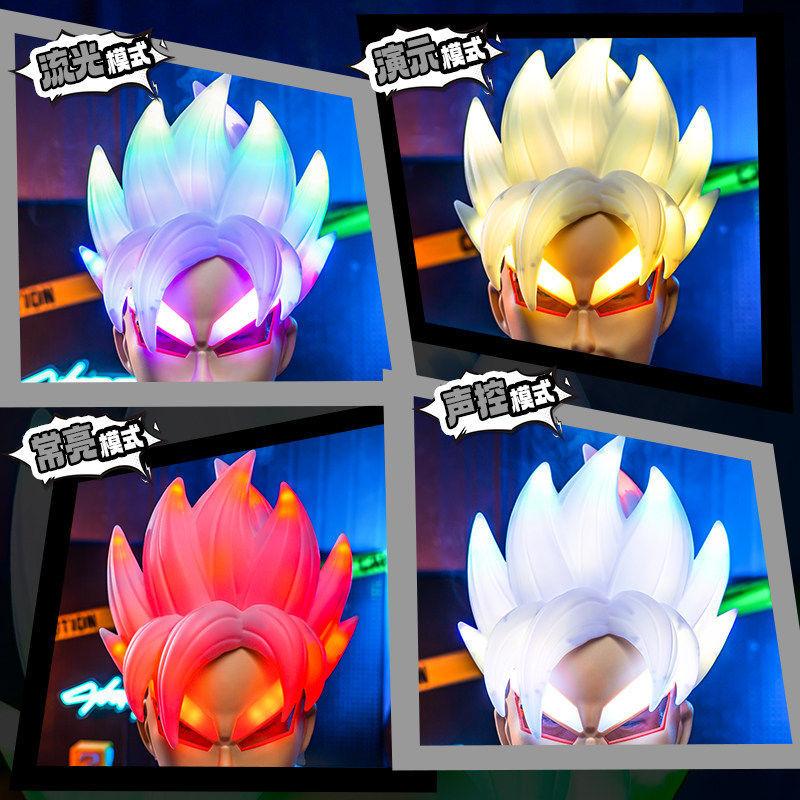 In Stock Dragon Ball Super Saiyan Shapeshifting Glowing Mask Colorful Lights Fog Effect Cosplay Props Role-Playing Surprise High Quality Gift