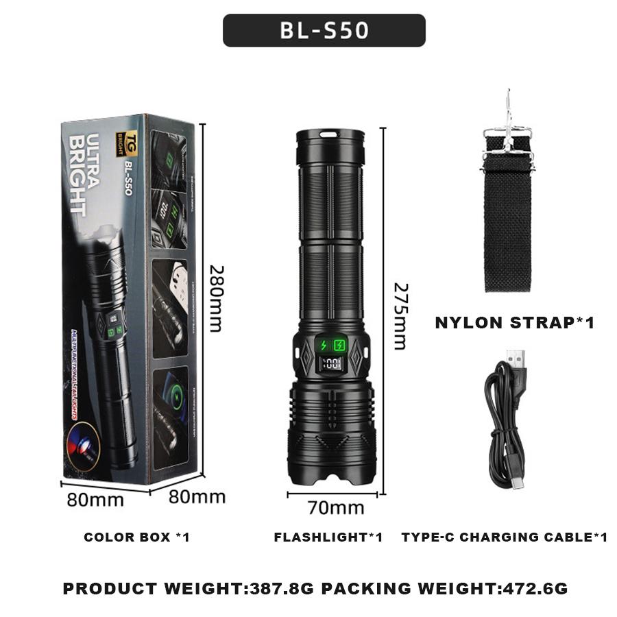 Heinast BL-S50 сверхмощный светодиодный фонарик с 11 режимами освещения 18650 TYPE-C зарядка высокой мощности фонарь для работы на открытом воздухе
