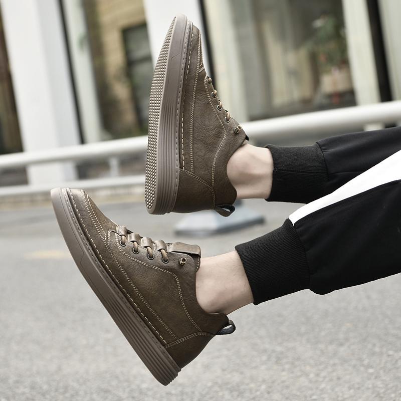 Модная мужская обувь из натуральной кожи Высококачественная повседневная обувь для скейтбординга для мужчин Модные дизайнерские кроссовки Универсальная теннисная обувь