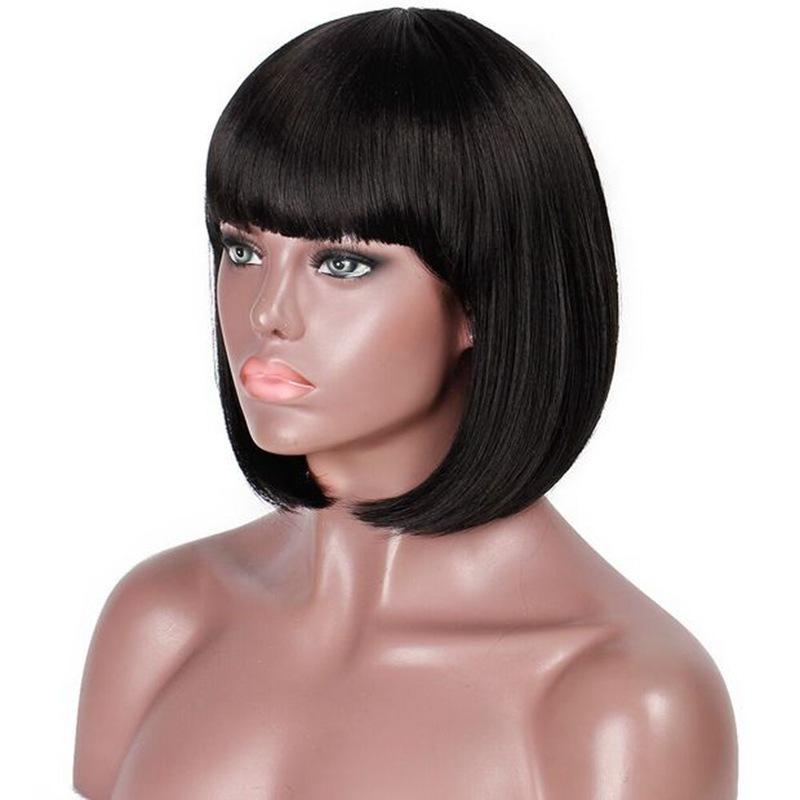 European and American short hair bob Bobo wig women's hair wigs chemical fiber high temperature silk wig cover