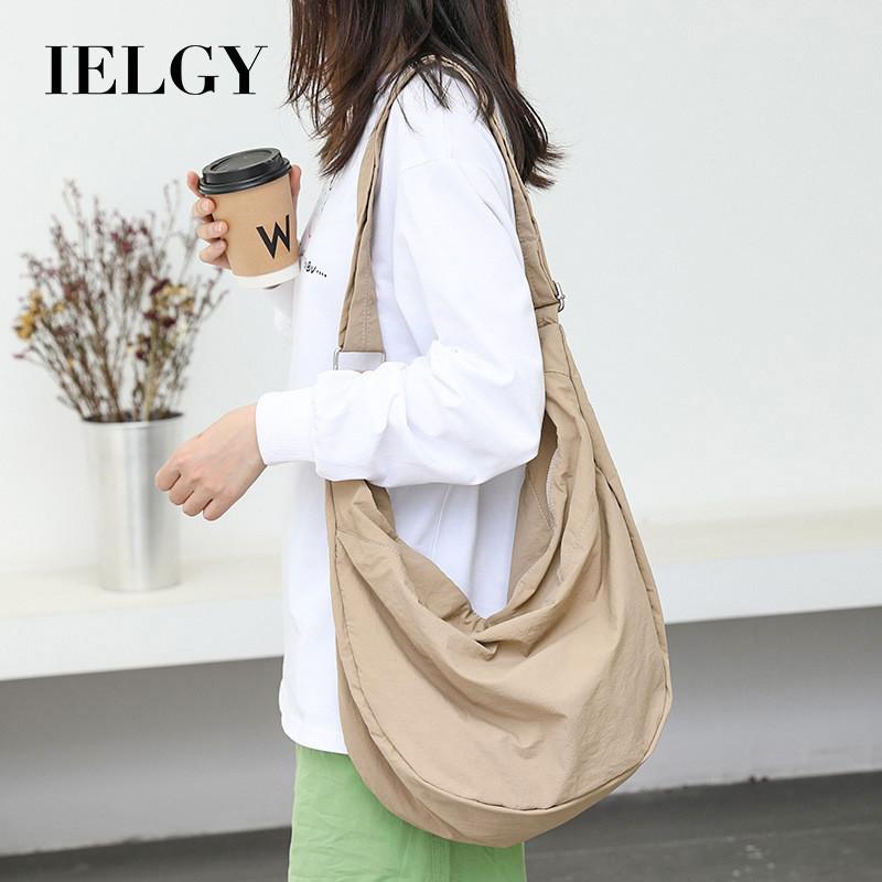 IELGY Japanese Casual Literary Dumpling Bag, Fashionable Large-capacity One-shoulder Small Fresh Nylon Messenger Bag