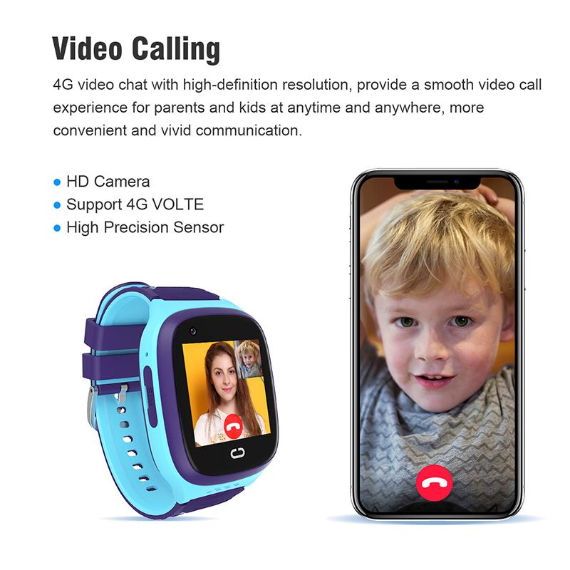 4G Детские Смарт-часы с Wi-Fi SOS GPS-трекер Видеозвонок HD Сенсорный экран IP67 Водонепроницаемые детские умные часы для девочек и мальчиков