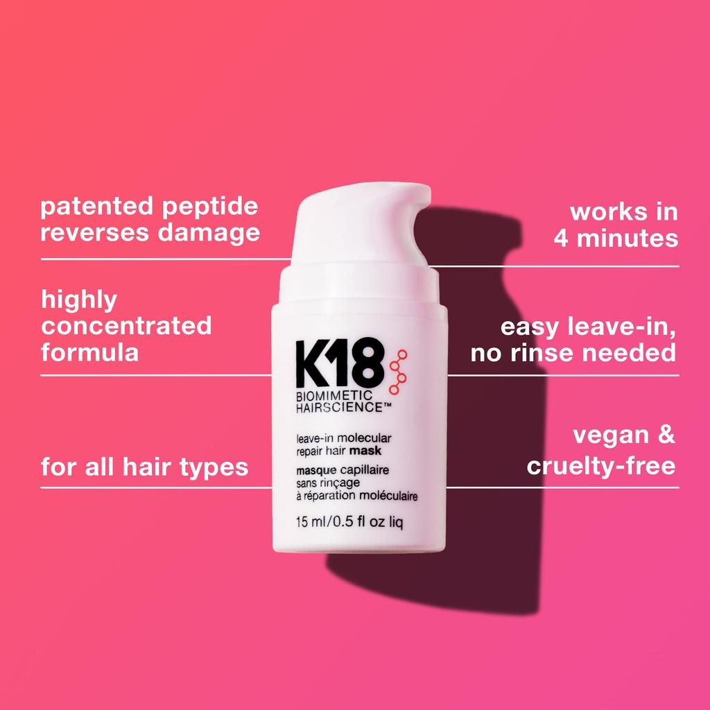 K18 Hair Mask Molecular Repair Hair Mask 15ml Leave-in