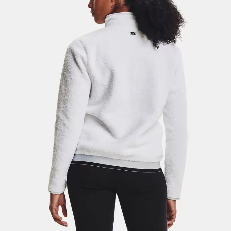 Under Armour Sweatshirts Women's White Stand Collar Moderate Regular (Unisex) Sweatshirts 1366355 100