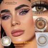 FUNSACHY 0~-8.00 Degree Color Contact Lenses for Eyes 2pcs Natural Black Brown Prescription Lens Myopia Eye Makeup Contacts Lens