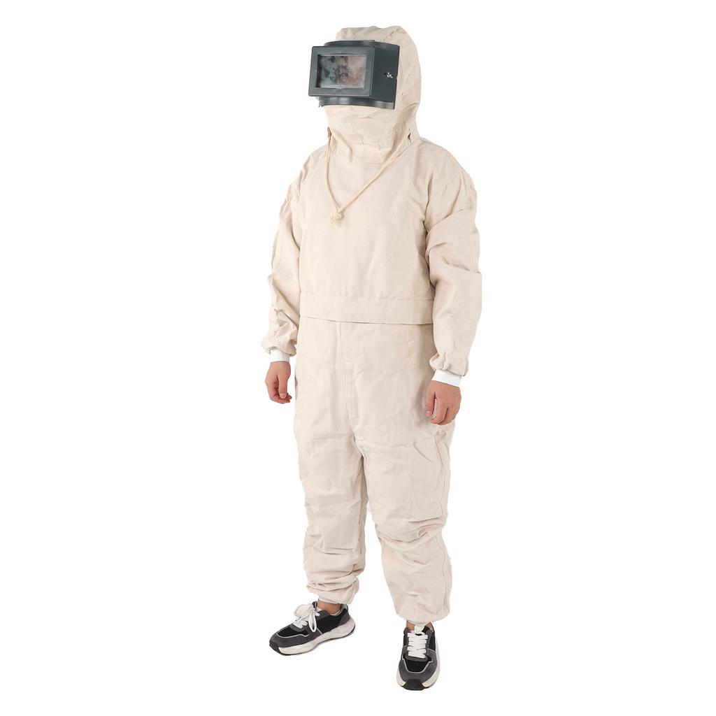 Full Protective Overalls Dustproof Breathable Sand Blasting Suit with Transparent Glass Face Shield
