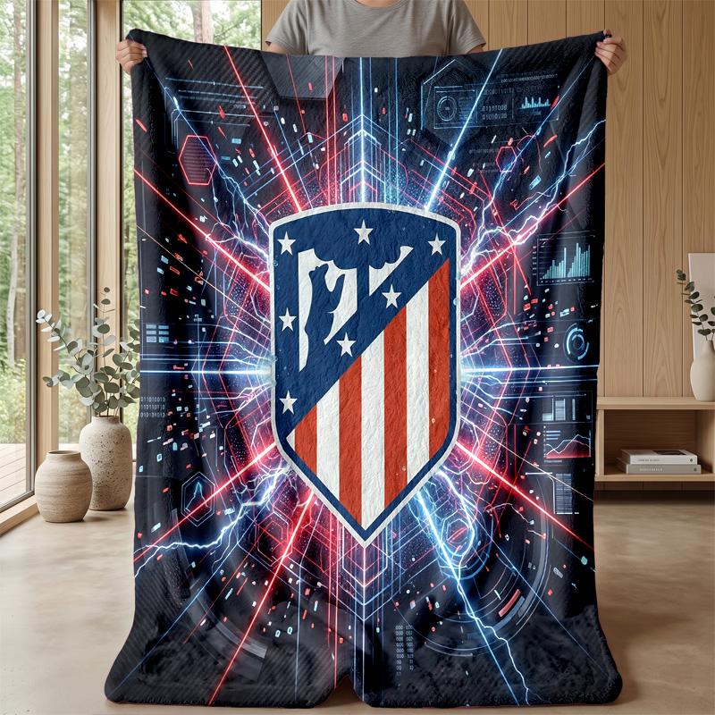 Atletico Madrid Theme blanket Soft Flannel Blanket Plush Throw Blanket Cozy Sofa Bed Blanket for Home Decor