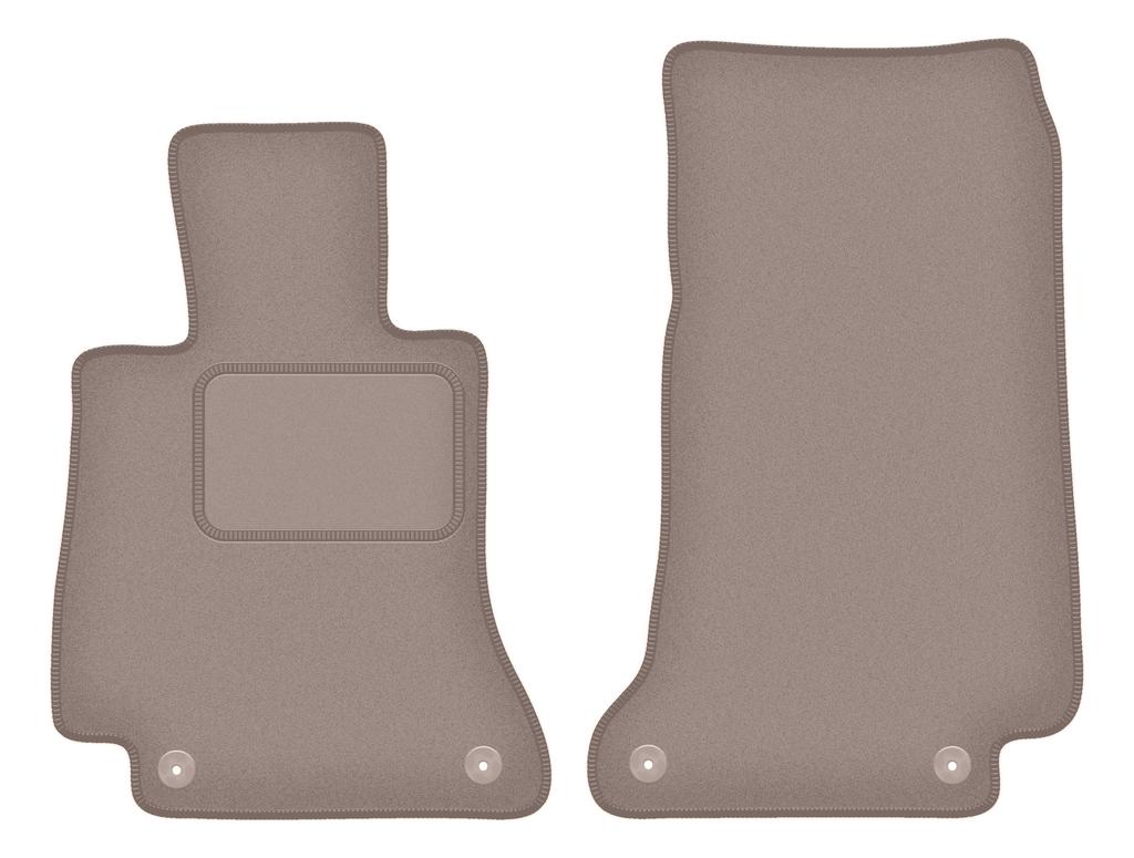 Beige front floor mats for: Mercedes E W213 sedan, station wagon, liftback, coupe (2015-)