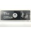 Office Sign - Self-Adhesive 9 x 3 Inch Door or Wall Name Plate - Acrylic (Black and White)