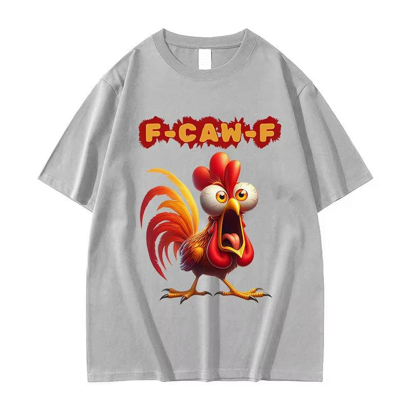 F Caw F Chicken Funny Rooster Meme T Shirt Unisex Women Vintage High Quality Pure Cotton Tshirts Summer Casual Tshirt