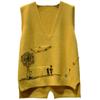 Autumn V-neck Knitted Vest Vest Women's Literature and Art Casual Loose Sleeveless Wool Waistcoat Bottom Shirt Top Ladies Thin Sweater
