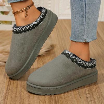 Женские зимние хлопковые тапочки, удобные плюшевые тапочки на толстой подошве для дома, модные новые замшевые теплые зимние сапоги 2024 года, Botas De Mujer