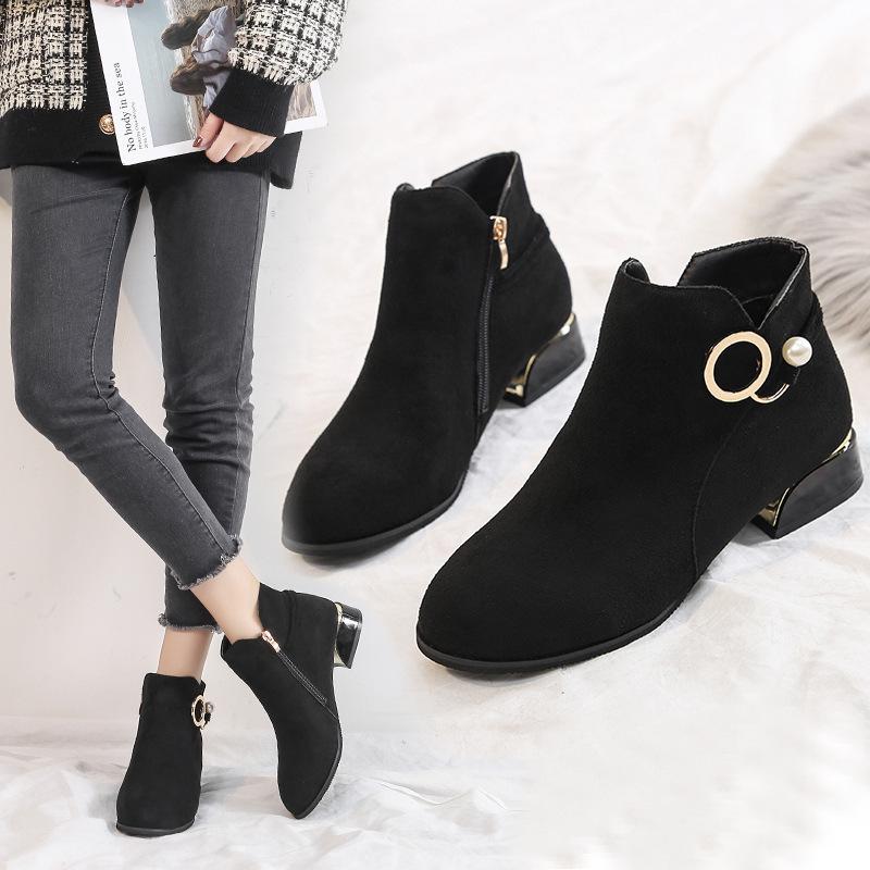 Женские сапоги Зимние сапоги Туфли на толстом каблуке Ботильоны Нескользящая обувь для мам Женские зимние сапоги Обувь на плоской подошве Большие размеры 35-44