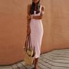 Women Casual Sleeveless Striped Tank Midi Dresses Fashion U Neck Summer Dress