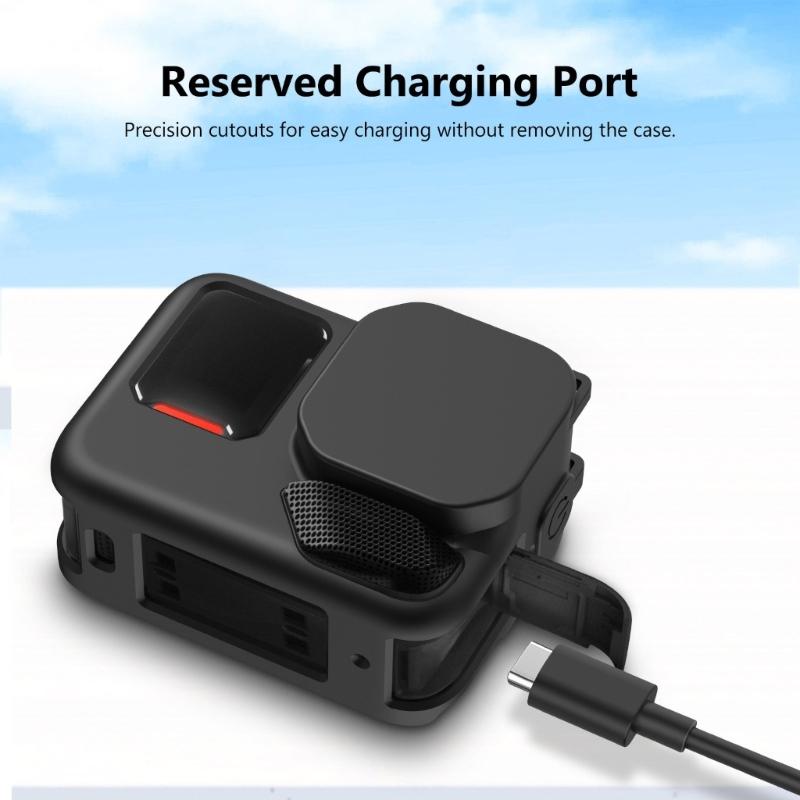 Silicone Case Featuring Precise Cut and Durability For 360 Action With Lens Cover