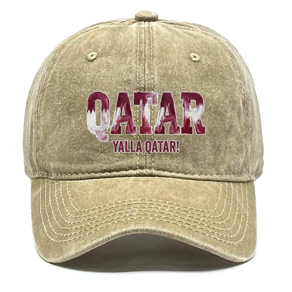 Бейсболка Snapback с принтом флага "QATAR" "YALLA QATAR", Регулируемая Бейсбольная Кепка Хип-Хоп Сырой Козырек Простая Модная Солнцезащитная Кепка