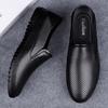 2024 Новые мужские мокасины из натуральной кожи коричневого и черного цвета из коровьей кожи, удобная обувь для взрослых, офисные мужские мокасины с полыми стенками, обувь для вождения