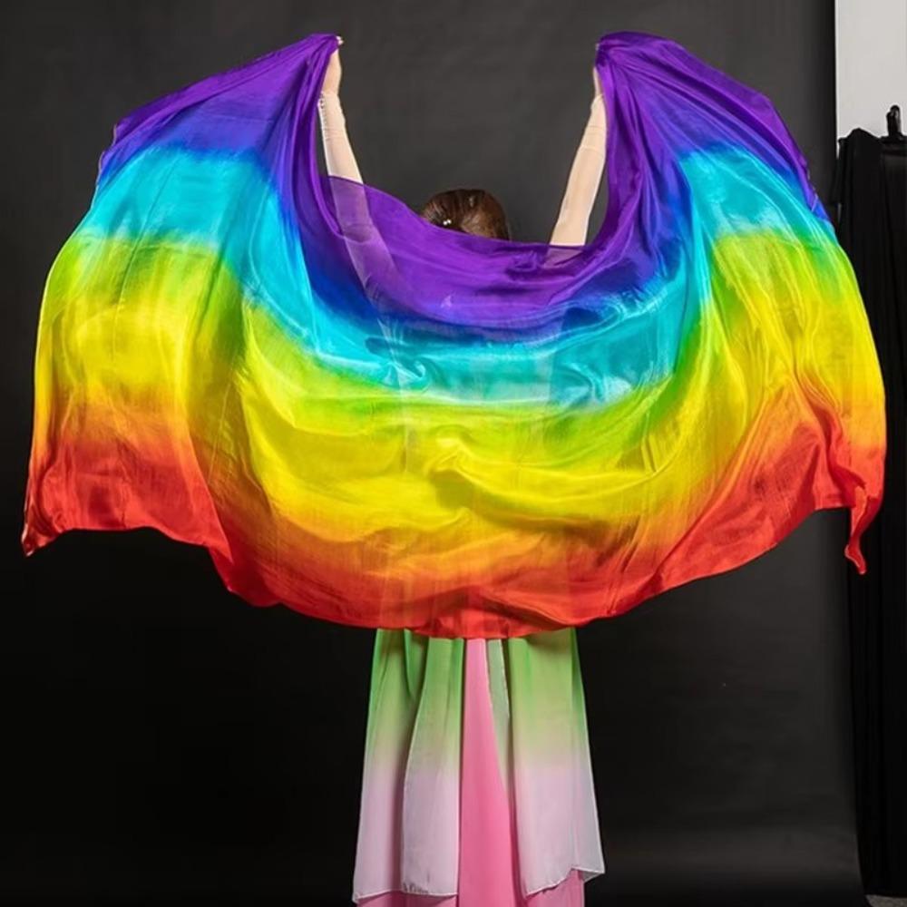 100% Silk Belly Dance Veils Light Texture Dancing Shawl Performance Dance Veil