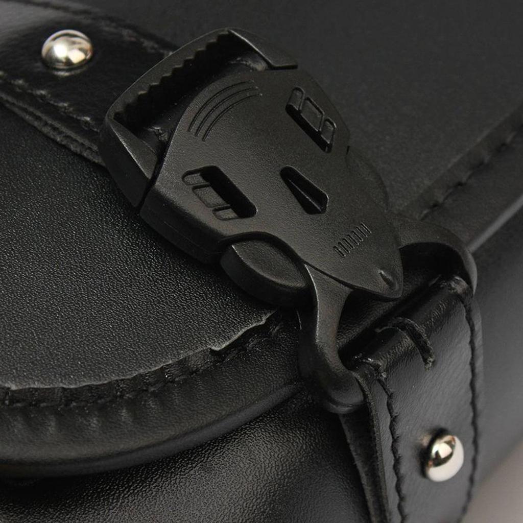 Motorcycle Tool Bag, Universal PU Leather Motorcycle Fork Bag Saddlebag with Adjustable Straps, Handlebar Bag Storage