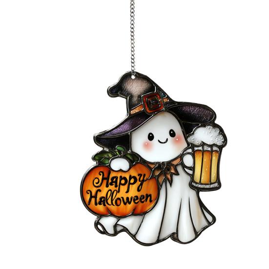 Ghost Hanging Decoration Acrylic Ghost Series Sun Catcher Cartoon Ghost Halloween Decoration for Windows Porch Walls