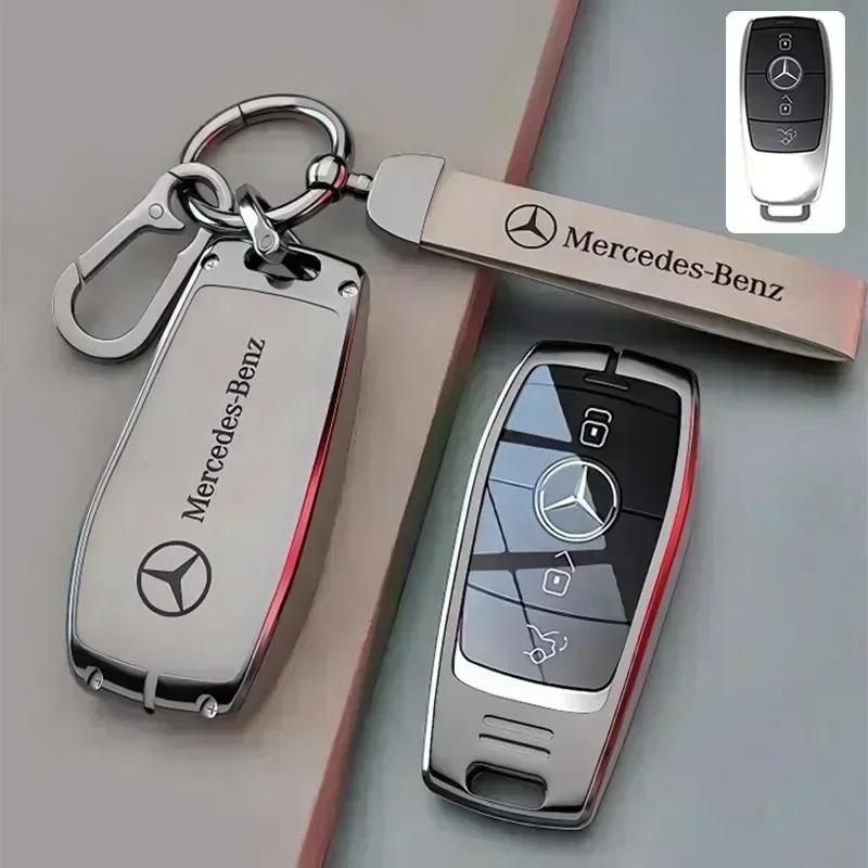 UKY5 Zine Alloy Car Key Case Cover Shell Holder For Mercedes Benz A C E S G Class GLC CLE CLA W177 W205 W213 W222 X167 AMG Accessory