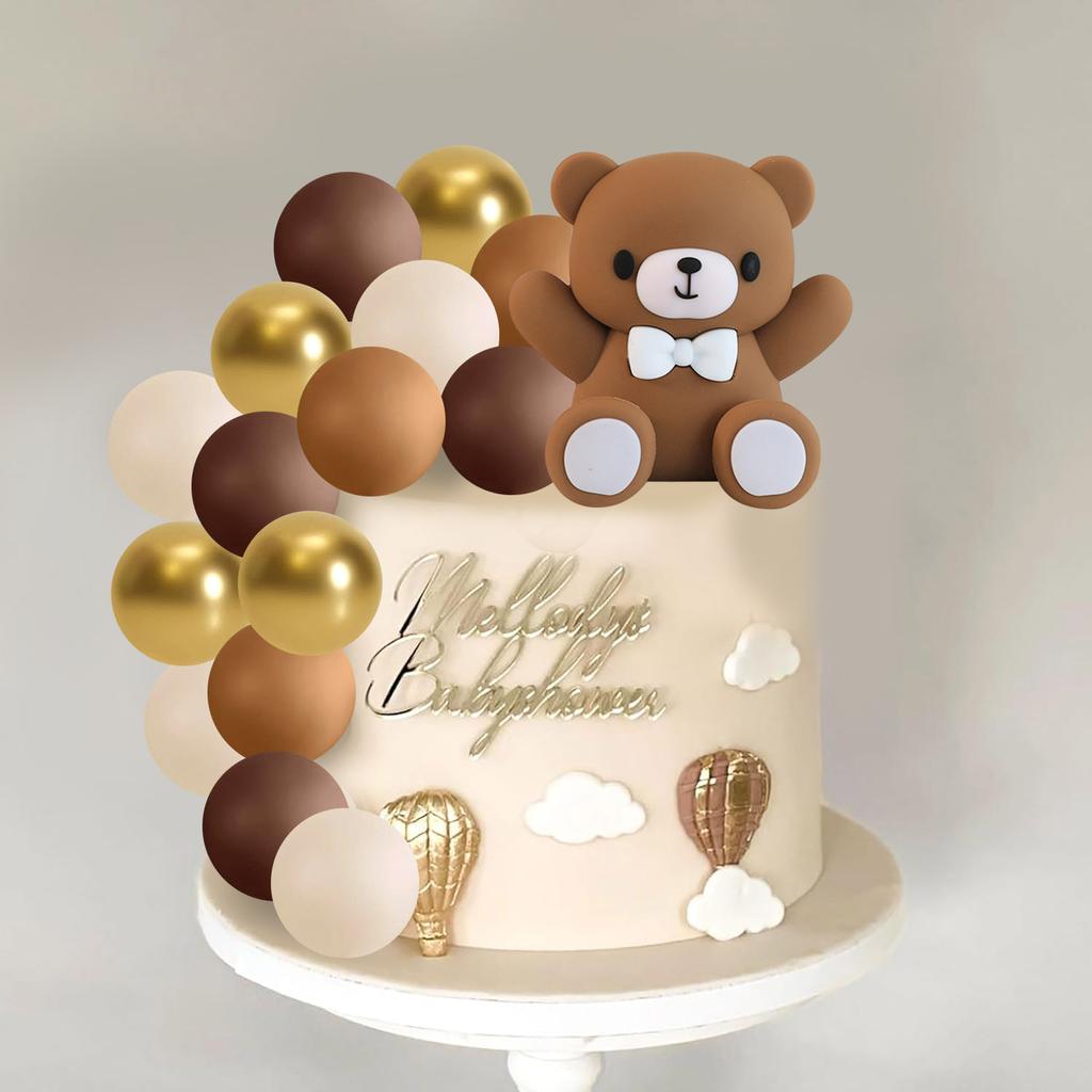 Розовый бант для украшения торта на детский праздник, топпер для торта в виде медведя, украшение для торта для определения пола, бант, медведь, принадлежности для вечеринки в честь рождения ребенка