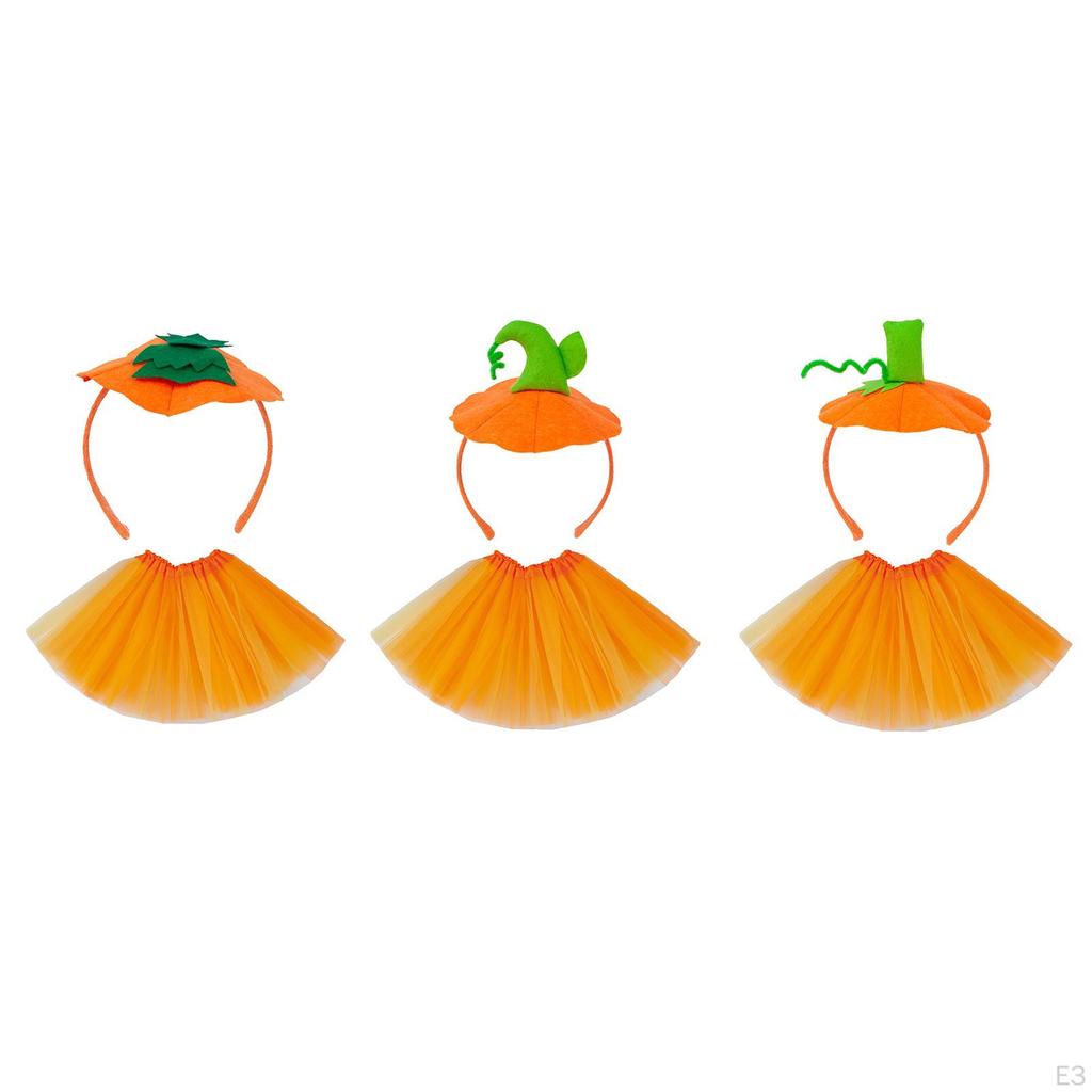 Хэллоуин Ободок с тыквой и юбкой Аксессуар для костюма для ролевых игр