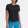 Under Armour Vanish Elite Rush Solid Color Casual Simple Breathable Short Sleeve T-Shirt Women Tops Black 1389868-001