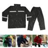 2Pieces Reflective Raincoat Windproof Rain Proof Traffic Road Duty Safety Rain Coat Pants Suit(XL )