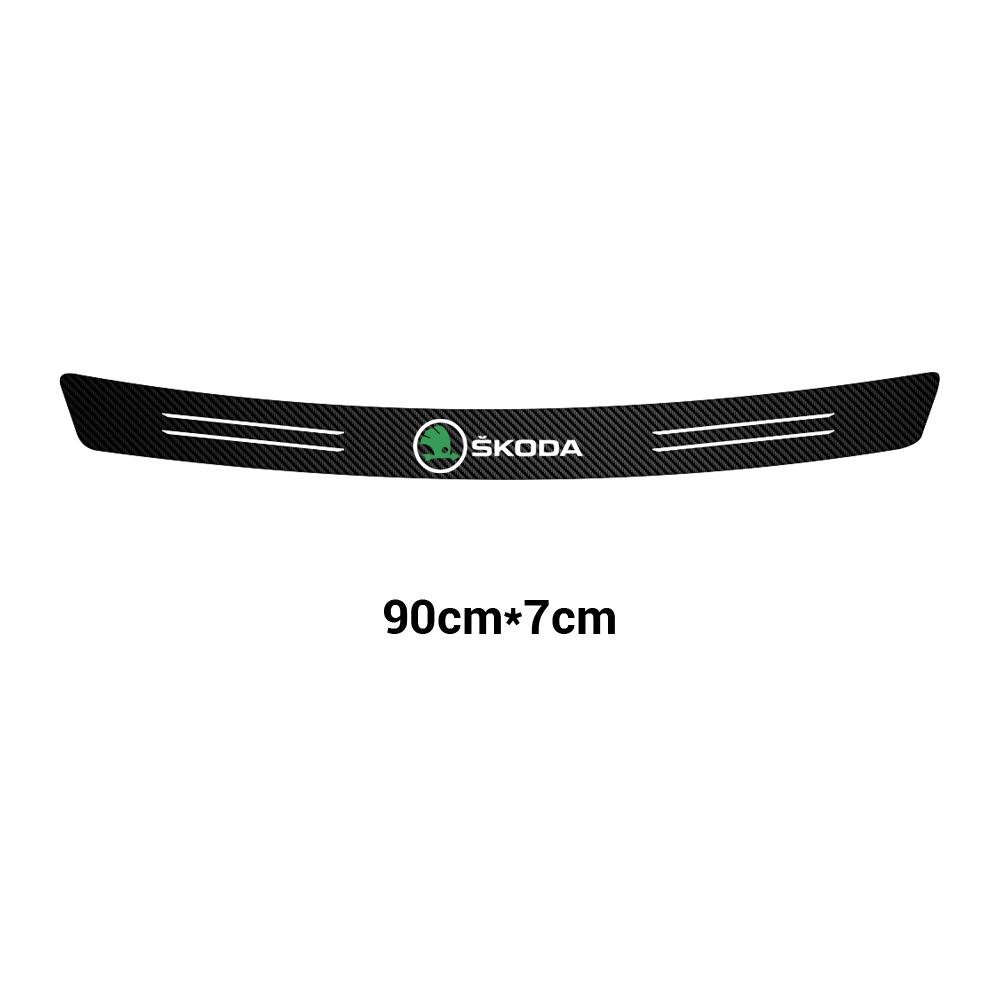 1Pcs Car-Styling Carbon Fiber Door Sills Protector Decoration stickers For Skoda Fabia Superb Rapid Karoq Kodiaq Yeti Octavia